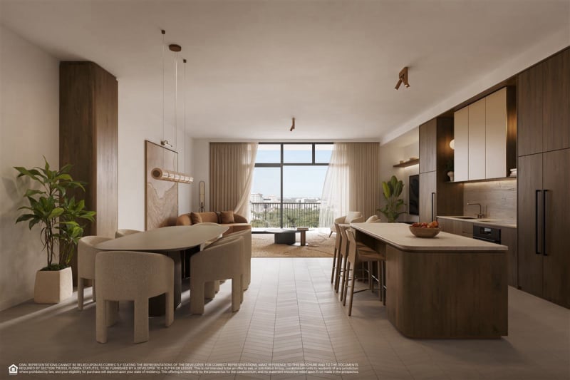 CORA Merrick Park - Living & Kitchen
