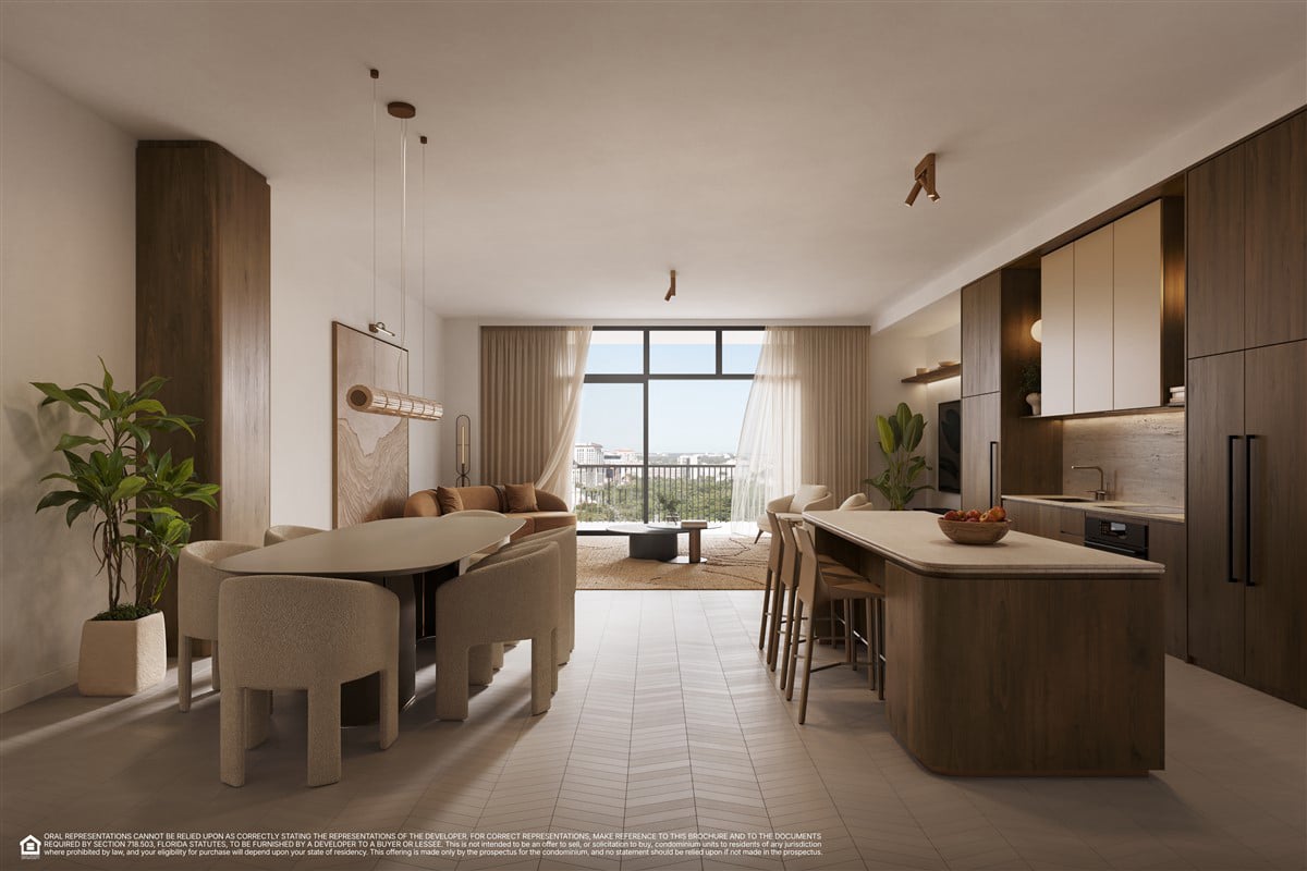 CORA Merrick Park - Living & Kitchen